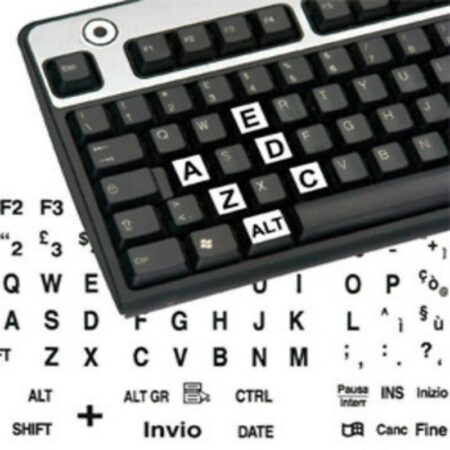 Adesivi italiano fondo bianco lettere nere - per ipovedenti – immagine 2