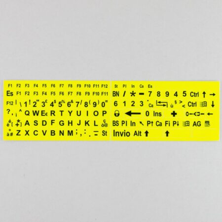 Adesivi Tastiera Italiano Fondo Giallo - per ipovedenti &ndash; immagine 2