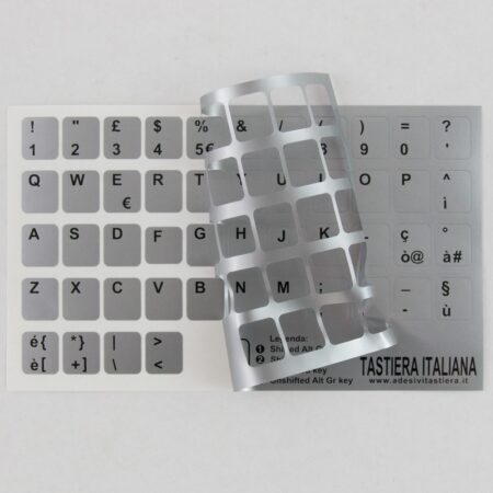Adesivi Italiano Fondo Silver Lettere Nere &ndash; immagine 2