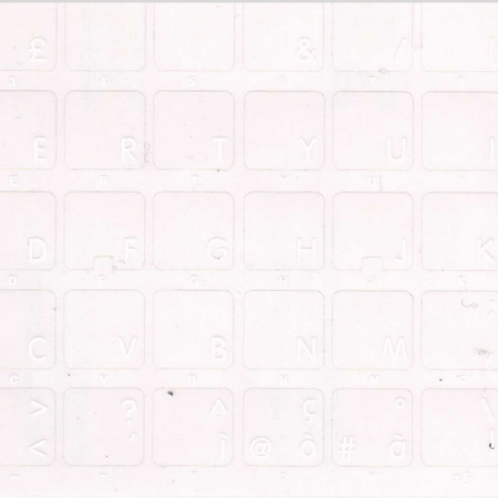 Italian Keyboard Stickers 12×12mm with White Letters on Transparent Background