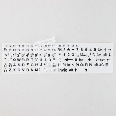 Adesivi italiano fondo bianco lettere nere - per ipovedenti