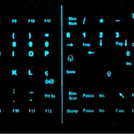 Glow-in-the-dark Italian keyboard stickers 12x12mm